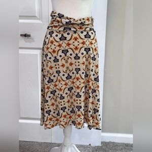 Floral Patterned Cream Skirt